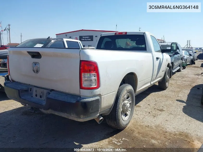 2022 Ram 2500 Tradesman 4X2 8' Box VIN: 3C6MR4AL6NG364148 Lot: 40535673