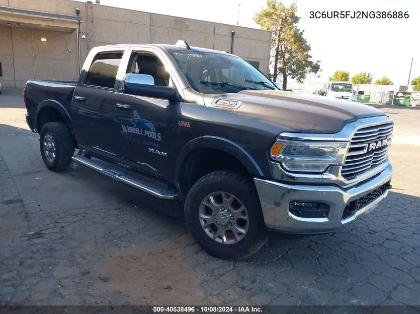 2022 Ram 2500 Laramie VIN: 3C6UR5FJ2NG386886 Lot: 40538496