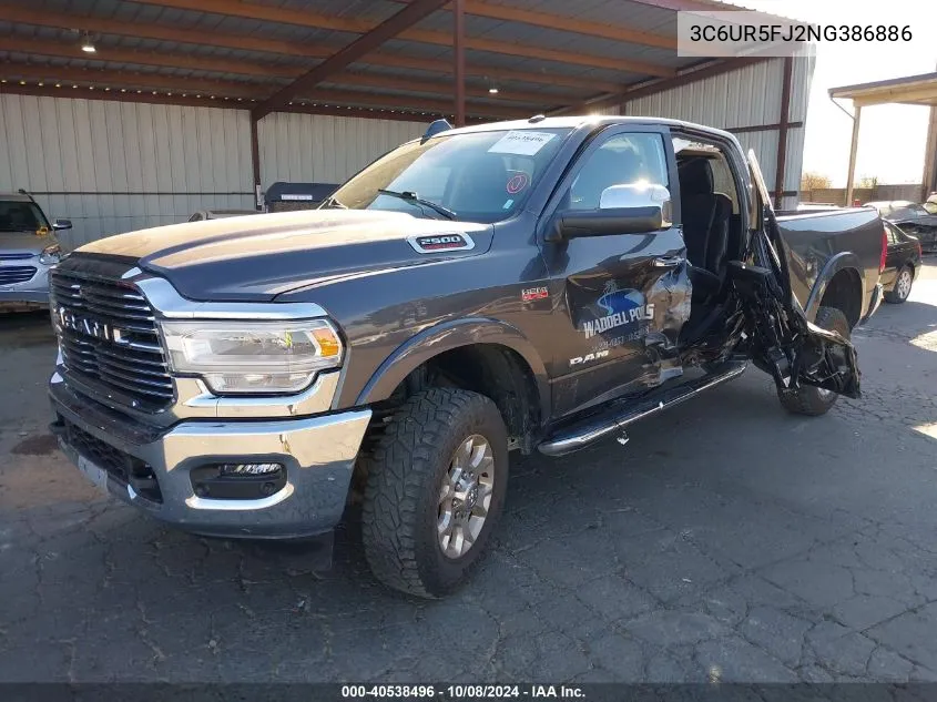 2022 Ram 2500 Laramie VIN: 3C6UR5FJ2NG386886 Lot: 40538496