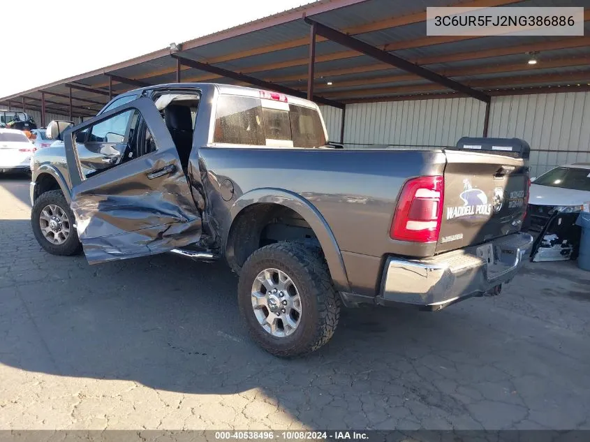 2022 Ram 2500 Laramie VIN: 3C6UR5FJ2NG386886 Lot: 40538496