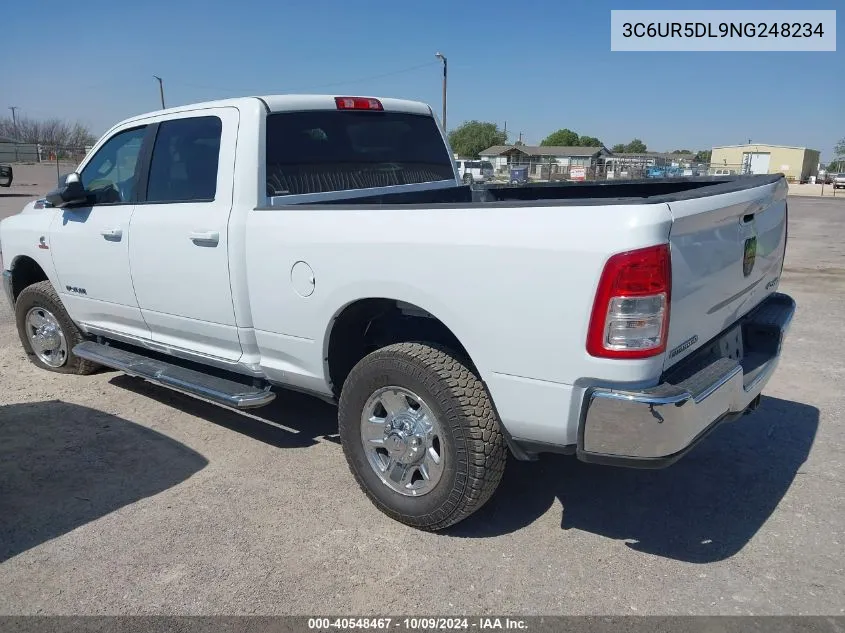 2022 Ram 2500 Big Horn/Lone Star VIN: 3C6UR5DL9NG248234 Lot: 40548467