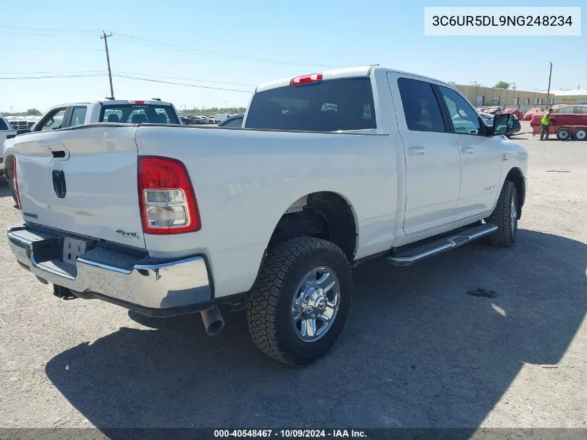 2022 Ram 2500 Big Horn/Lone Star VIN: 3C6UR5DL9NG248234 Lot: 40548467