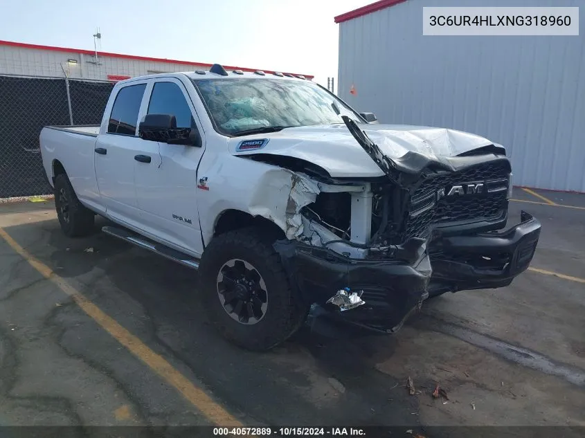 2022 Ram 2500 Tradesman 4X2 8' Box VIN: 3C6UR4HLXNG318960 Lot: 40572889