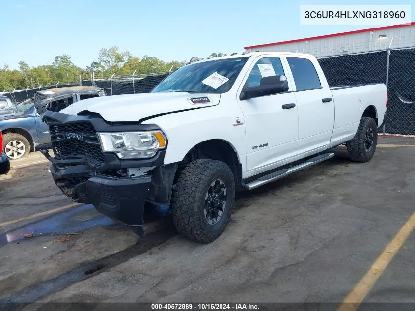 2022 Ram 2500 Tradesman 4X2 8' Box VIN: 3C6UR4HLXNG318960 Lot: 40572889