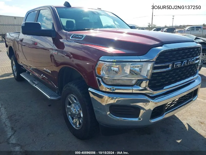 2022 Ram 2500 Big Horn 4X4 6'4 Box VIN: 3C6UR5DJ2NG137250 Lot: 40596556