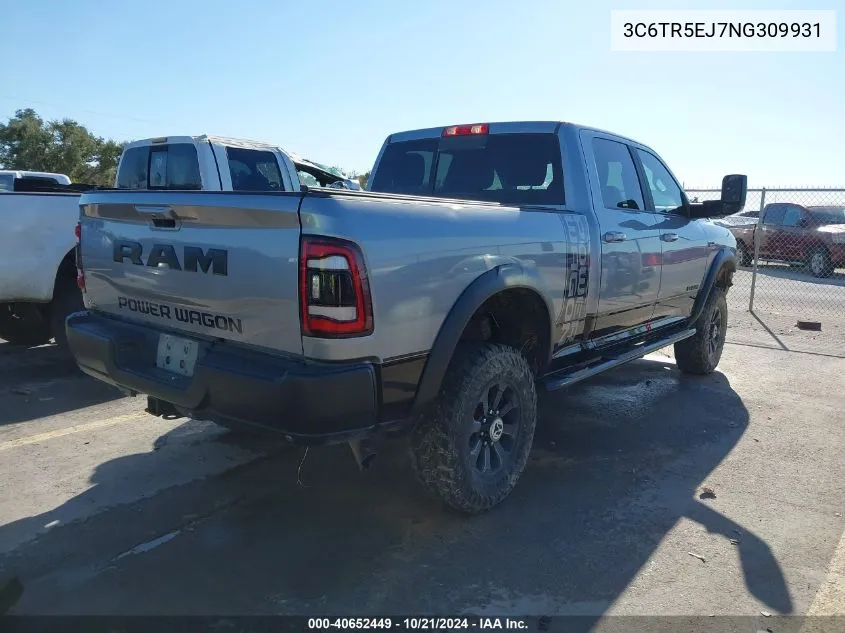 2022 Ram 2500 Power Wagon 4X4 6'4 Box VIN: 3C6TR5EJ7NG309931 Lot: 40652449