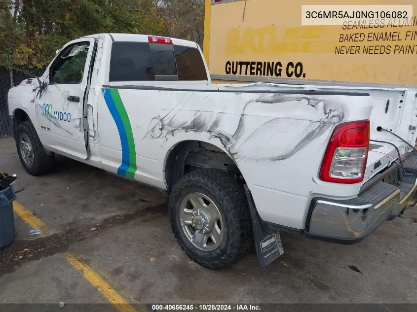 2022 Ram 2500 Tradesman 4X4 8' Box VIN: 3C6MR5AJ0NG106082 Lot: 40656245