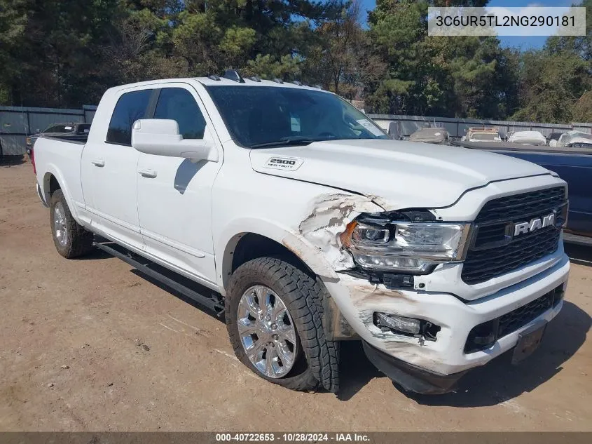 2022 Ram 2500 VIN: 3C6UR5TL2NG290181 Lot: 40722653