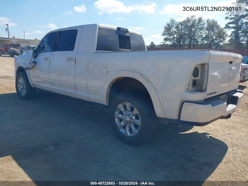 2022 Ram 2500 VIN: 3C6UR5TL2NG290181 Lot: 40722653