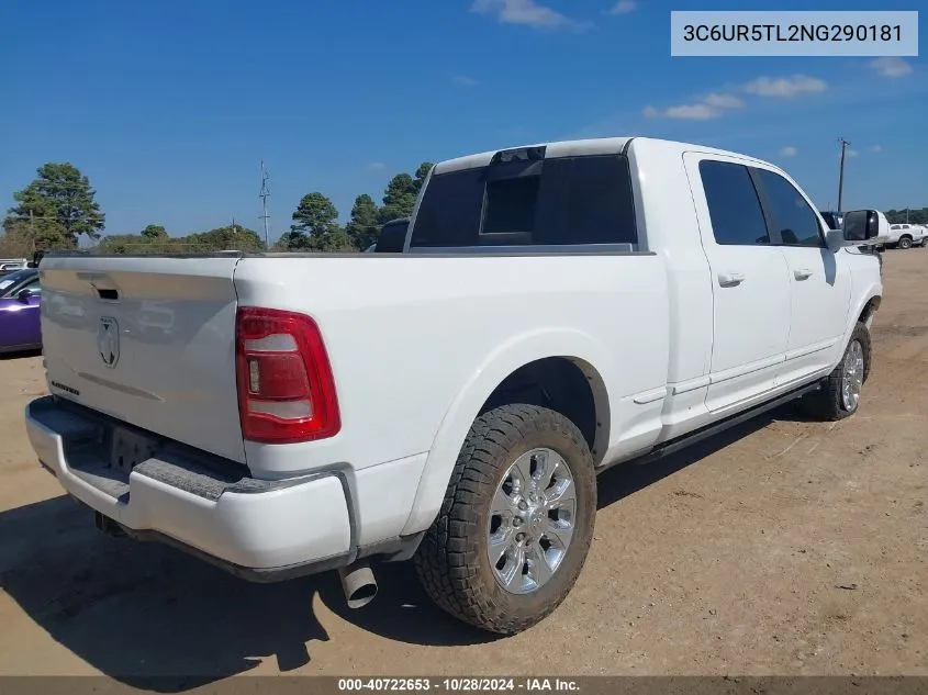 2022 Ram 2500 VIN: 3C6UR5TL2NG290181 Lot: 40722653