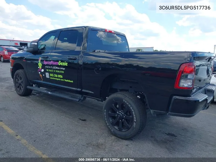 2023 Ram 2500 Big Horn 4X4 6'4 Box VIN: 3C6UR5DL5PG517736 Lot: 39595736