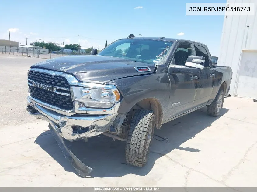 2023 Ram 2500 Big Horn 4X4 6'4 Box VIN: 3C6UR5DJ5PG548743 Lot: 39848650