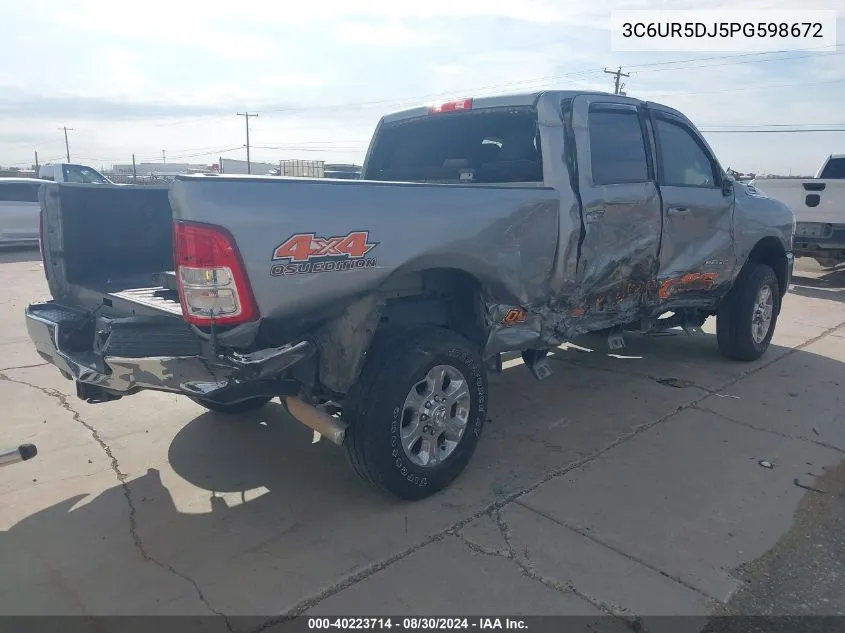 2023 Ram 2500 Big Horn 4X4 6'4 Box VIN: 3C6UR5DJ5PG598672 Lot: 40223714