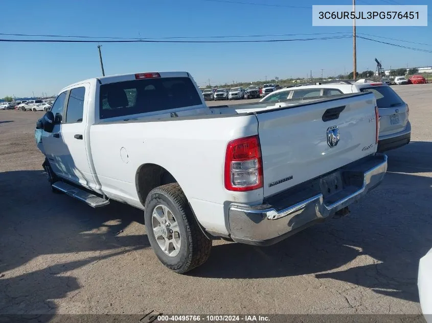 2023 Ram 2500 Big Horn 4X4 8' Box VIN: 3C6UR5JL3PG576451 Lot: 40495766