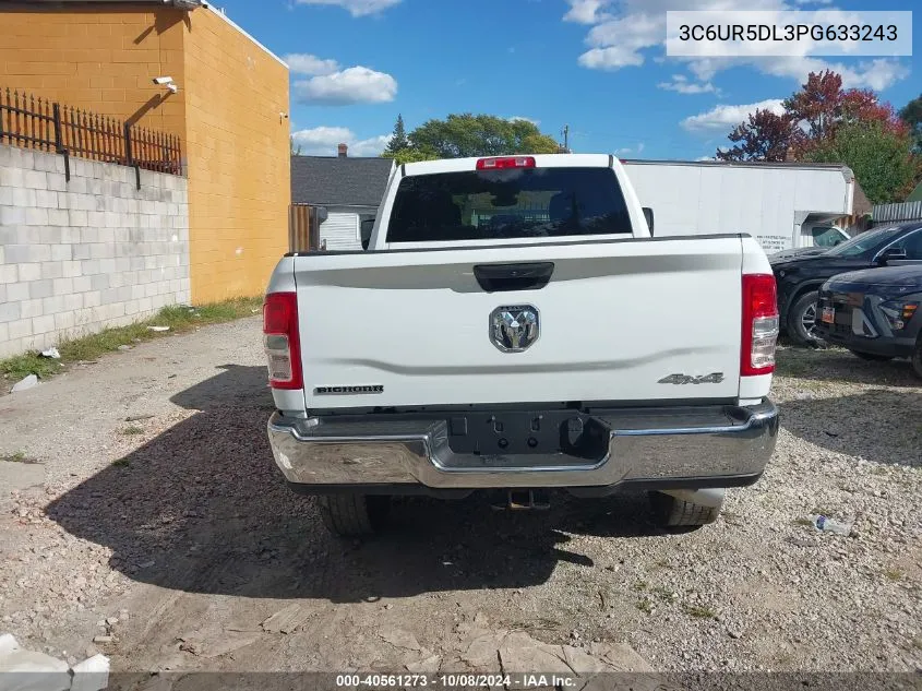 2023 Ram 2500 Big Horn VIN: 3C6UR5DL3PG633243 Lot: 40561273