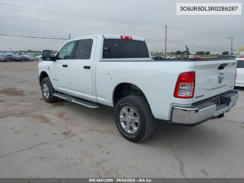 2024 Ram 2500 Big Horn VIN: 3C6UR5DL3RG286287 Lot: 40412885