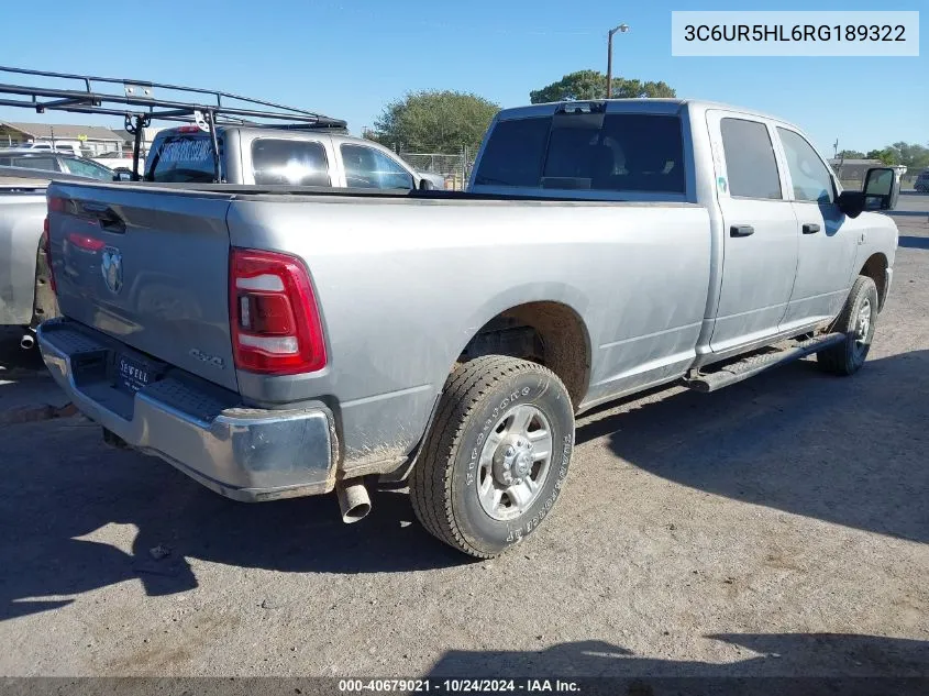 2024 Ram 2500 Tradesman VIN: 3C6UR5HL6RG189322 Lot: 40679021