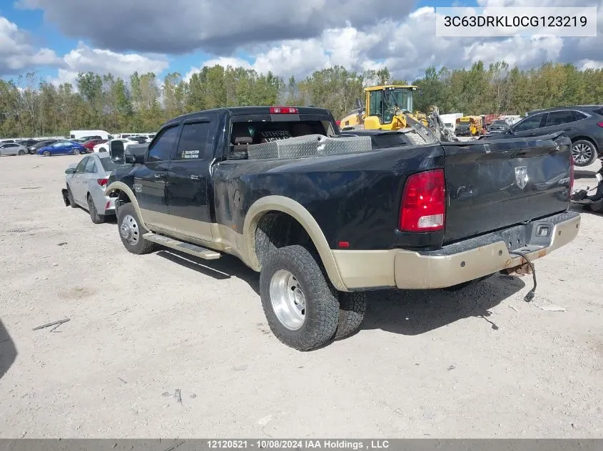 2012 Ram 3500 Laramie Longhorn/Limited Edition VIN: 3C63DRKL0CG123219 Lot: 12120521