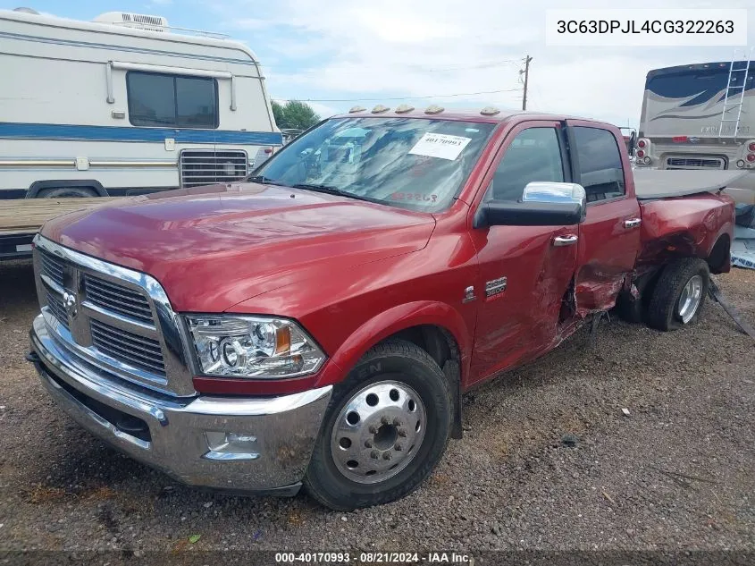 2012 Ram 3500 Laramie VIN: 3C63DPJL4CG322263 Lot: 40170993