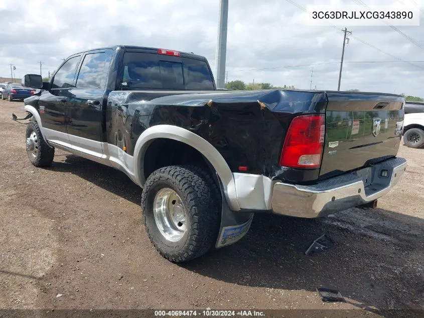 2012 Ram 3500 Laramie VIN: 3C63DRJLXCG343890 Lot: 40694474