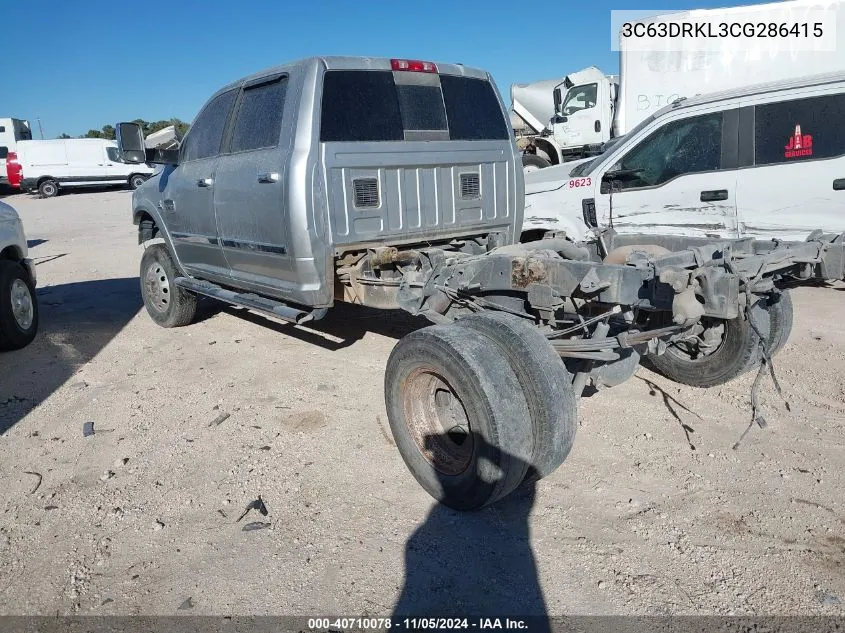 2012 Ram 3500 Laramie Longhorn/Limited Edition VIN: 3C63DRKL3CG286415 Lot: 40710078