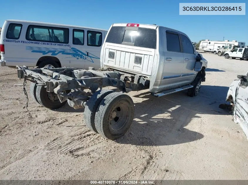 2012 Ram 3500 Laramie Longhorn/Limited Edition VIN: 3C63DRKL3CG286415 Lot: 40710078