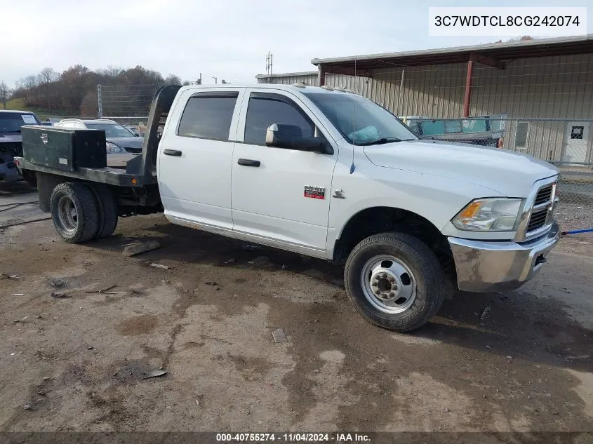 2012 Ram 3500 St VIN: 3C7WDTCL8CG242074 Lot: 40755274