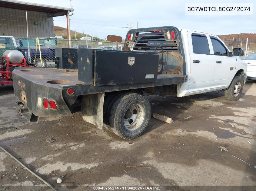 2012 Ram 3500 St VIN: 3C7WDTCL8CG242074 Lot: 40755274