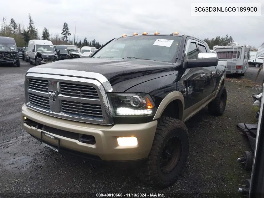 2012 Ram 3500 Laramie Longhorn VIN: 3C63D3NL6CG189900 Lot: 40810665