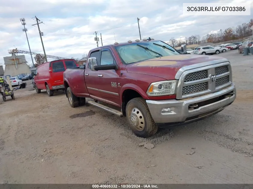 2015 Ram 3500 Laramie VIN: 3C63RRJL6FG703386 Lot: 40605332