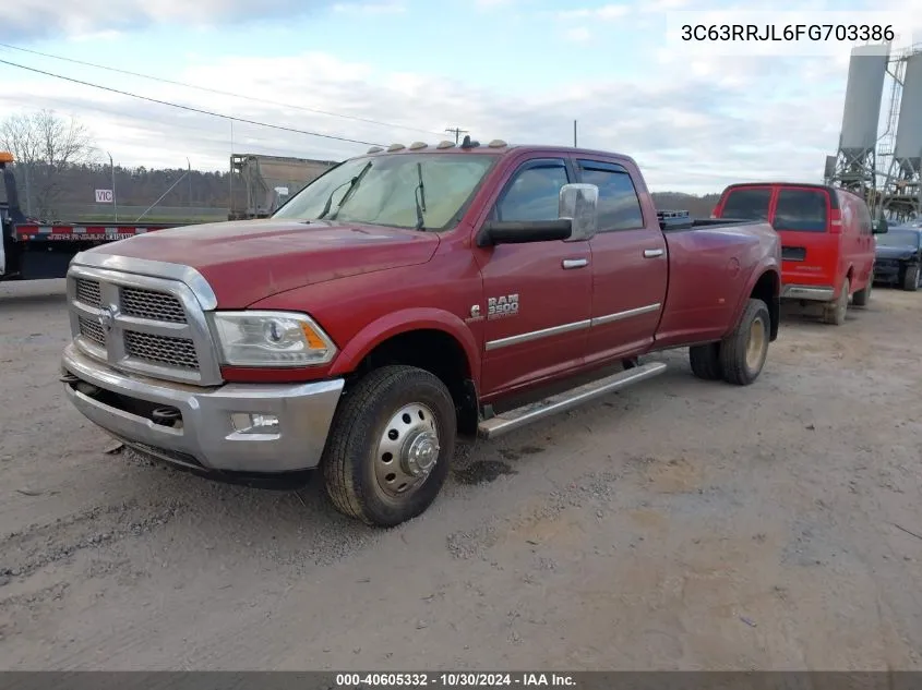 2015 Ram 3500 Laramie VIN: 3C63RRJL6FG703386 Lot: 40605332