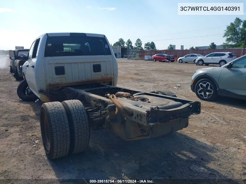 2016 Ram 3500 Chassis Tradesman/Slt/Laramie VIN: 3C7WRTCL4GG140391 Lot: 39515754