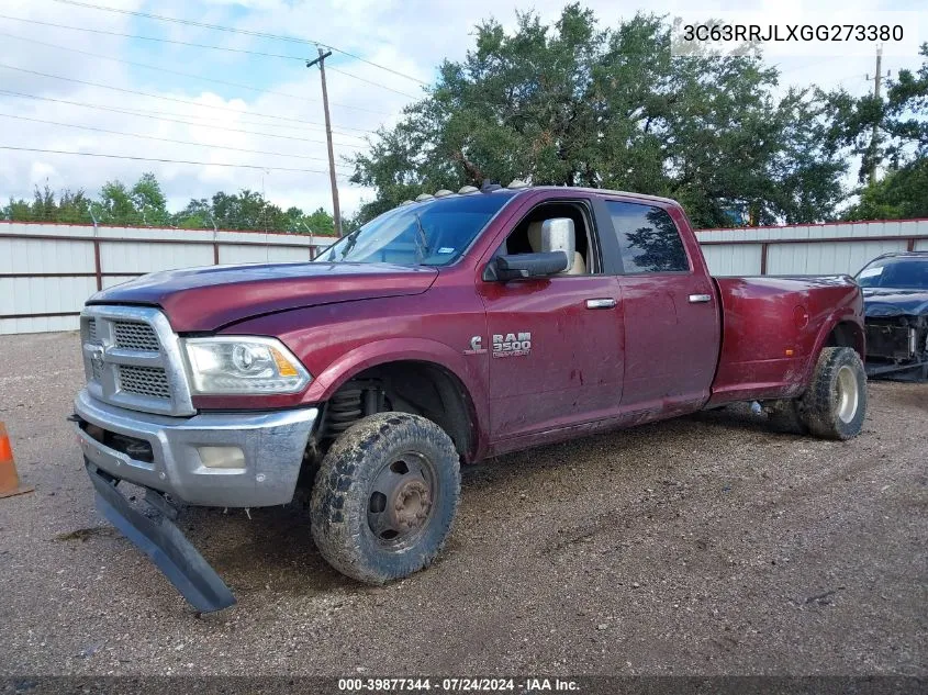 2016 Ram 3500 Laramie VIN: 3C63RRJLXGG273380 Lot: 39877344