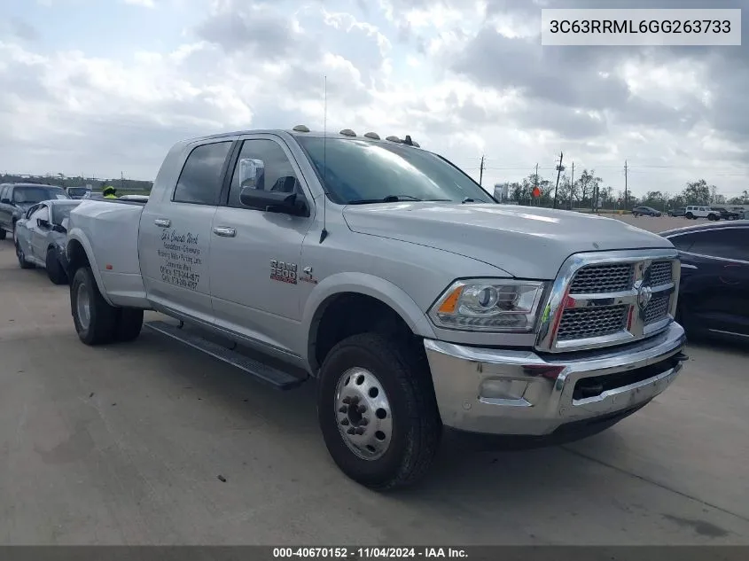 2016 Ram 3500 Laramie VIN: 3C63RRML6GG263733 Lot: 40670152