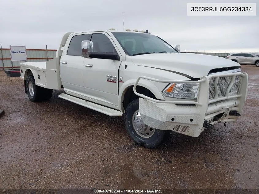 2016 Ram 3500 Laramie VIN: 3C63RRJL6GG234334 Lot: 40715234