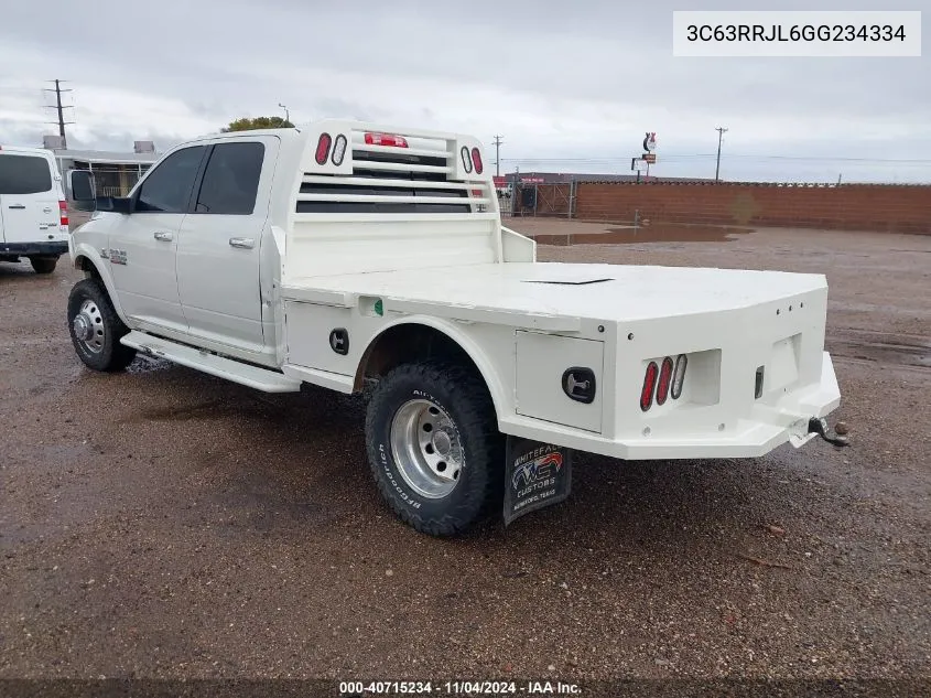 2016 Ram 3500 Laramie VIN: 3C63RRJL6GG234334 Lot: 40715234