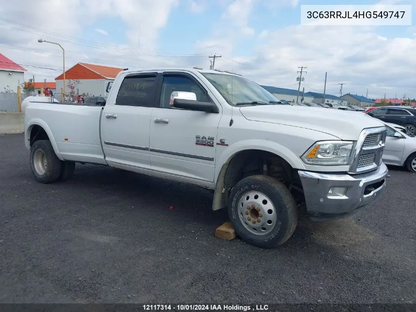 2017 Ram 3500 Laramie VIN: 3C63RRJL4HG549747 Lot: 12117314