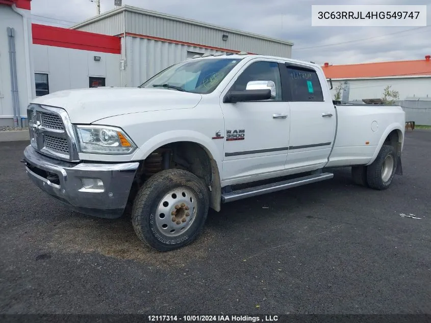 2017 Ram 3500 Laramie VIN: 3C63RRJL4HG549747 Lot: 12117314