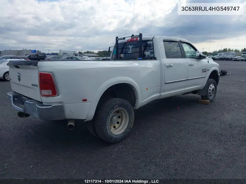 2017 Ram 3500 Laramie VIN: 3C63RRJL4HG549747 Lot: 12117314