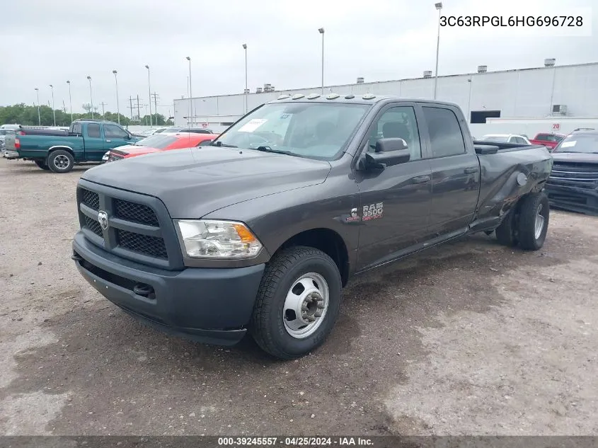 2017 Ram 3500 Tradesman 4X2 8' Box VIN: 3C63RPGL6HG696728 Lot: 39245557