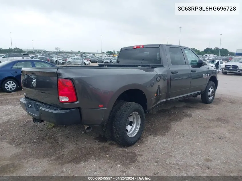 2017 Ram 3500 Tradesman 4X2 8' Box VIN: 3C63RPGL6HG696728 Lot: 39245557