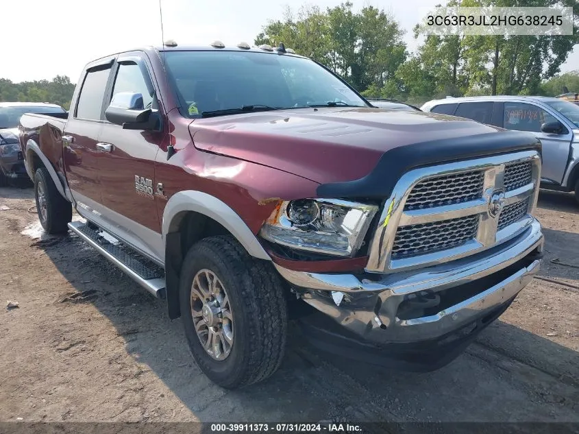 2017 Ram 3500 Laramie 4X4 8' Box VIN: 3C63R3JL2HG638245 Lot: 39911373