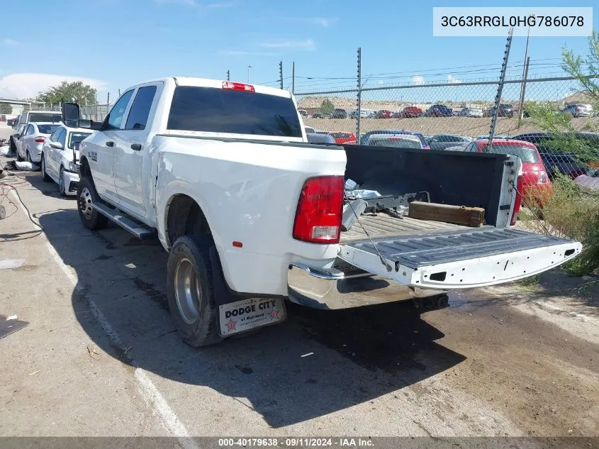 2017 Ram 3500 St VIN: 3C63RRGL0HG786078 Lot: 40179638