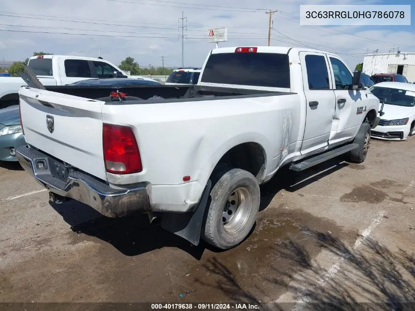 2017 Ram 3500 St VIN: 3C63RRGL0HG786078 Lot: 40179638