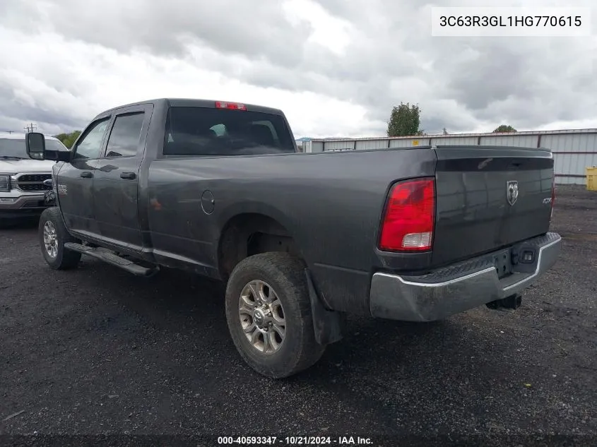 2017 Ram 3500 Tradesman 4X4 8' Box VIN: 3C63R3GL1HG770615 Lot: 40593347