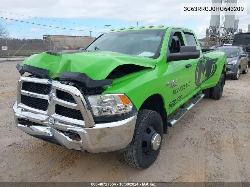 2017 Ram 3500 Tradesman 4X4 8' Box VIN: 3C63RRGJ0HG643209 Lot: 40727554