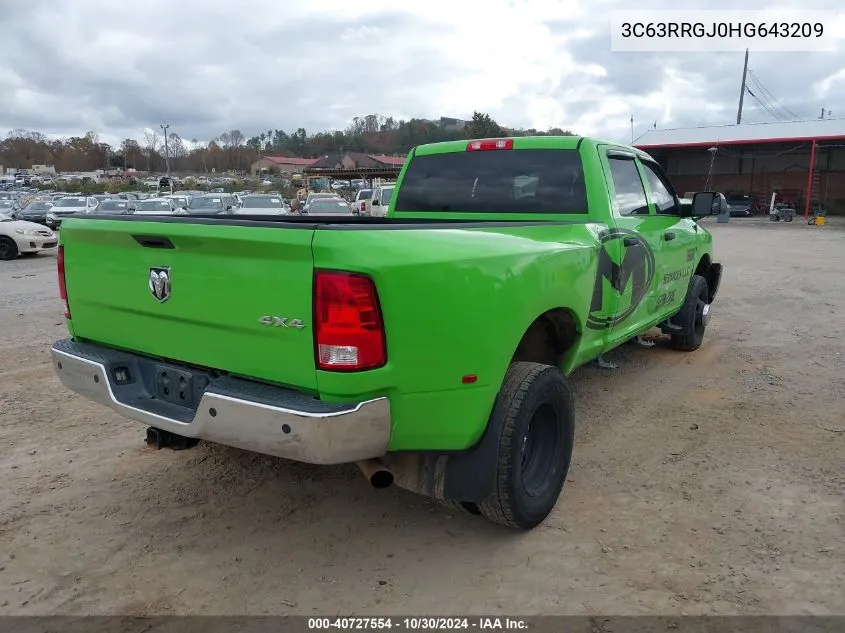 2017 Ram 3500 Tradesman 4X4 8' Box VIN: 3C63RRGJ0HG643209 Lot: 40727554