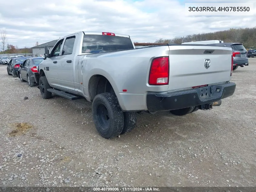 2017 Ram 3500 Tradesman 4X4 8' Box VIN: 3C63RRGL4HG785550 Lot: 40799006