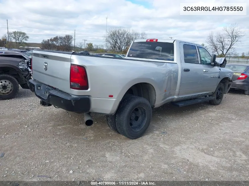 2017 Ram 3500 Tradesman 4X4 8' Box VIN: 3C63RRGL4HG785550 Lot: 40799006