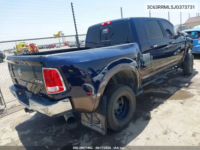 2018 Ram 3500 Laramie Mega Cab 4X4 6'4 Box VIN: 3C63RRML5JG373731 Lot: 39671962